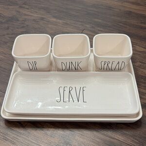 Rae Dunn Cream Ceramic Dip Dunk Spread Set